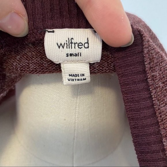 Aritzia Wilfred Sherbrooke V-Neck Shirt Sweater Maroon - Picture 10 of 10